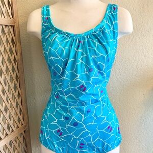 Vintage retro 1980s one piece swimsuit bathing retro Maxine’s of Hollywood plus